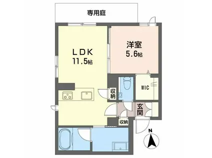 シャーメゾン並木(1LDK/1階)の間取り写真