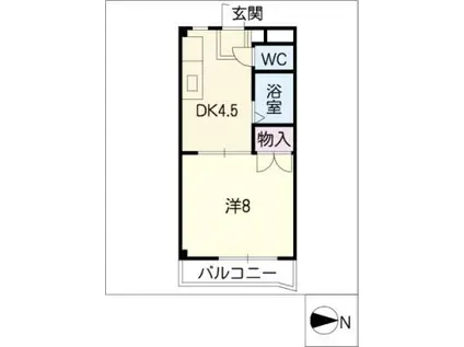 シャンブル高野(1DK/1階)の間取り写真