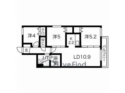FOURSEASON福住(3LDK/2階)の間取り写真