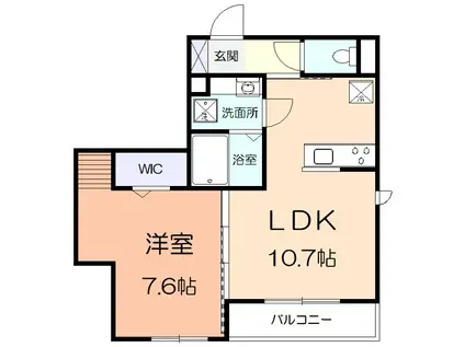 シコーテラス(1LDK/2階)の間取り写真