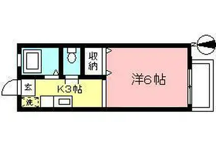 グランドール生田(1K/1階)の間取り写真