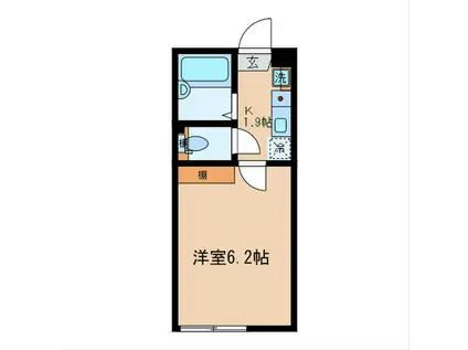 CASA宝町(1K/1階)の間取り写真