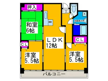 セディアコアロード(3LDK/2階)の間取り写真