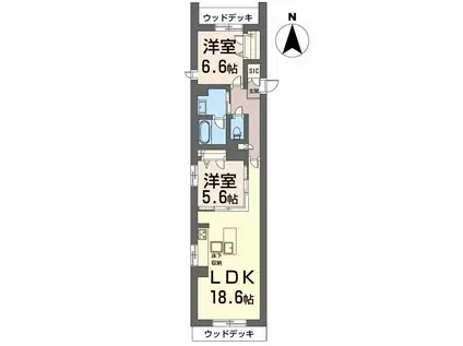 FIRSTST(2LDK/1階)の間取り写真