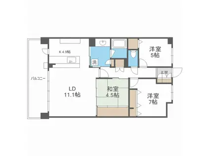 アルファステイツ春日II(3LDK/6階)の間取り写真