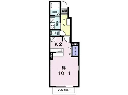 プレミールII(1K/1階)の間取り写真