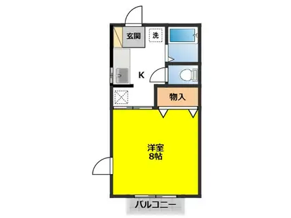 プリムヴェール館向(1K/1階)の間取り写真