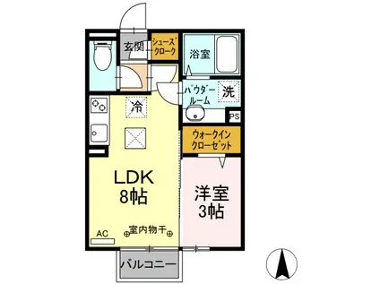 トレス・カーサ(1LDK/1階)の間取り写真