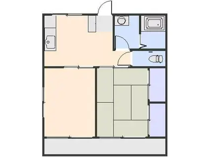 エクセール中川(2DK/2階)の間取り写真