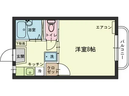 ライブラリーメゾンFK(1K/1階)の間取り写真