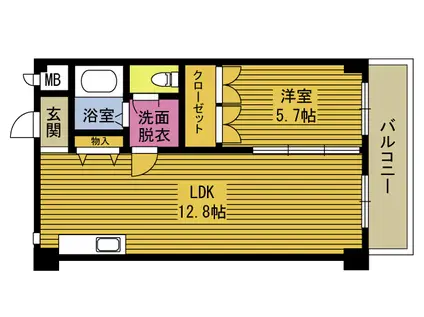 グラービアM-(1LDK/3階)の間取り写真