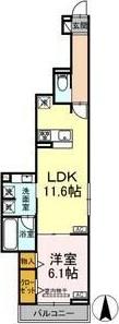 WILLKOMMEN(1LDK/2階)の間取り写真