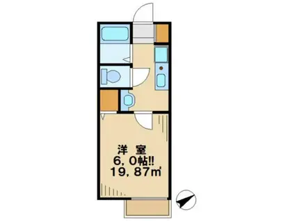 ソミュール百草(1K/1階)の間取り写真