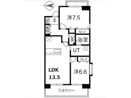 アクティ目黒駅前2号棟 8階(2LDK/8階)の間取り写真