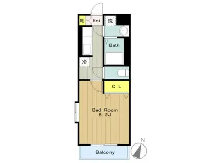 ANTORE(1K/1階)の間取り写真