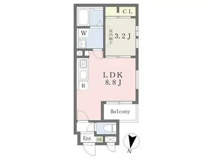 CHERIM日比野GRACE(1LDK/3階)の間取り写真