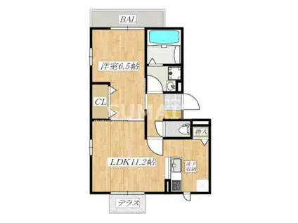 アプロ東小松川(1LDK/1階)の間取り写真
