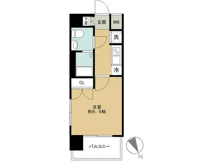 プレール・ドゥーク東京ベイIII(1K/9階)の間取り写真