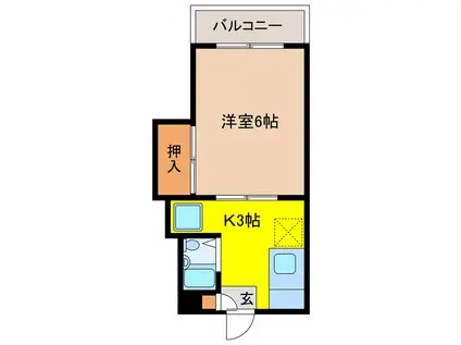 ラヴィアンローズ(1K/2階)の間取り写真