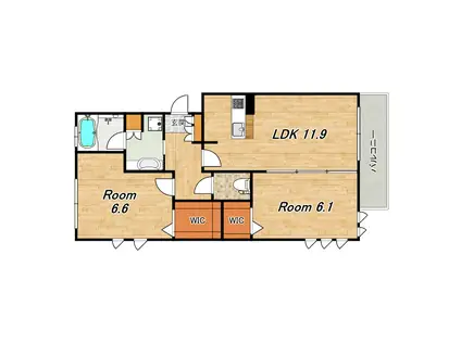 アメニティー・ウエスト(2LDK/2階)の間取り写真