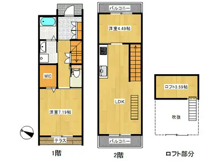 HALE MOANA(2LDK/1階)の間取り写真