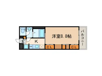 AIRA高蔵寺(1K/2階)の間取り写真