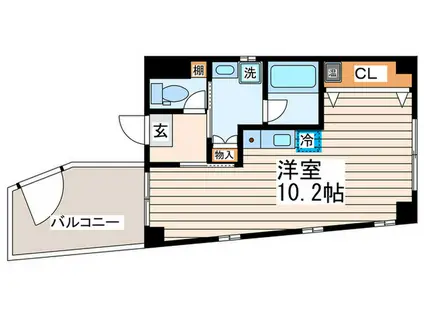 WISTERIA BOX(ワンルーム/1階)の間取り写真