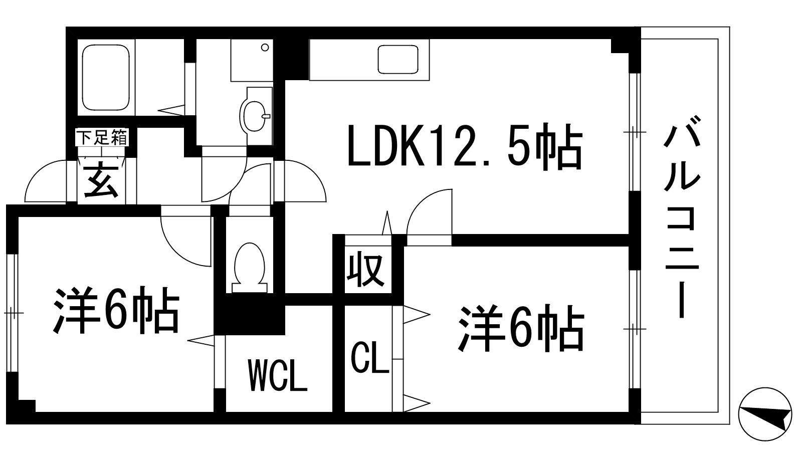 フォレスティア(2LDK/1階)の間取り写真