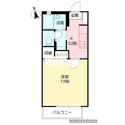 サンクチュアリー久留米V(1K/2階)の間取り写真