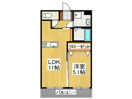ロイヤルステージ21(1LDK/5階)の間取り写真