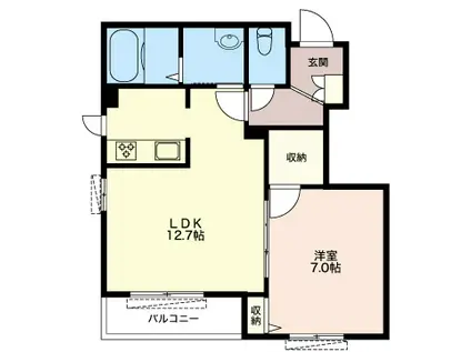 メゾン アルモニック(1LDK/1階)の間取り写真