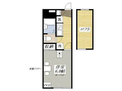 フェリーチェ(1K/2階)の間取り写真