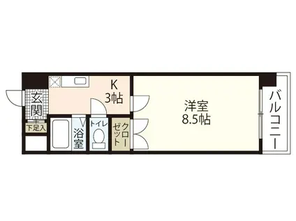 スクールハイツ陽光(1K/5階)の間取り写真