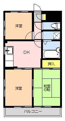 サンライフ河辺(3DK/4階)の間取り写真