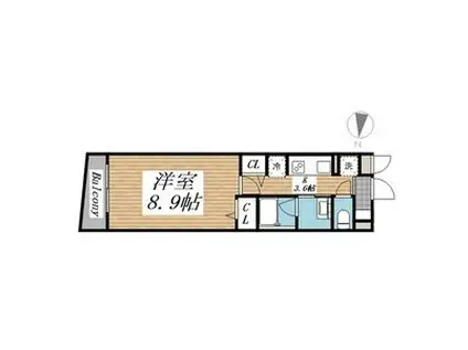 クリオ ラモード学芸大学II(1K/3階)の間取り写真