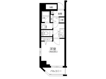 メインステージ浅草橋II(1K/3階)の間取り写真