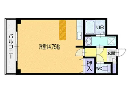 プレサント小樽花園(ワンルーム/6階)の間取り写真