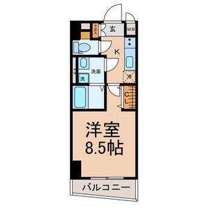 ゲートウェイ尾頭橋(1K/4階)の間取り写真