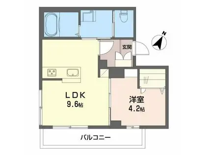シャーメゾンIMAZU(1LDK/2階)の間取り写真