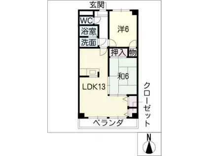 エスペランサ(2LDK/4階)の間取り写真