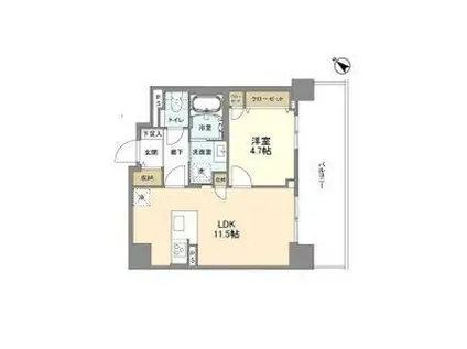 COLOREHIRAKATA(1LDK/5階)の間取り写真