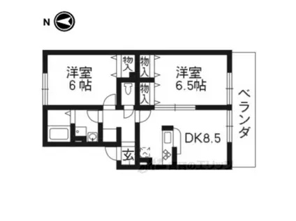 VILLA CANAL(2DK/2階)の間取り写真