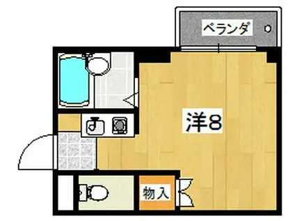 アルテ御殿山(ワンルーム/2階)の間取り写真