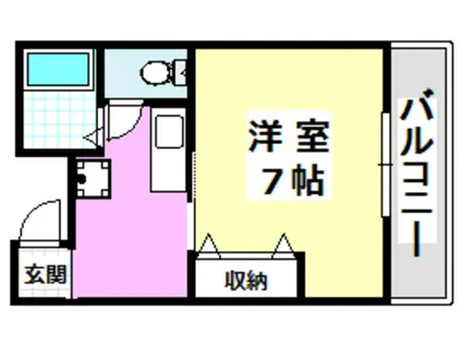 プリマヴェーラI(1K/2階)の間取り写真