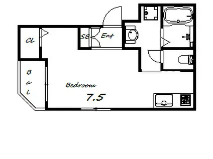 ワコーレヴィータ神戸上沢通サウス(ワンルーム/2階)の間取り写真