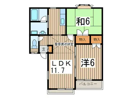 ウエル・スト-ン(2LDK/2階)の間取り写真