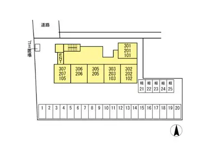 ティアレ高坂(1DK/3階)の間取り写真