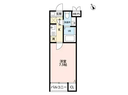 エムエス.4(1K/2階)の間取り写真