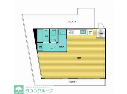 江原コーポ(ワンルーム/3階)の間取り写真