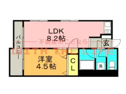 パークノヴァ久留米中央(1LDK/9階)の間取り写真